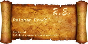 Reizman Ernő névjegykártya
